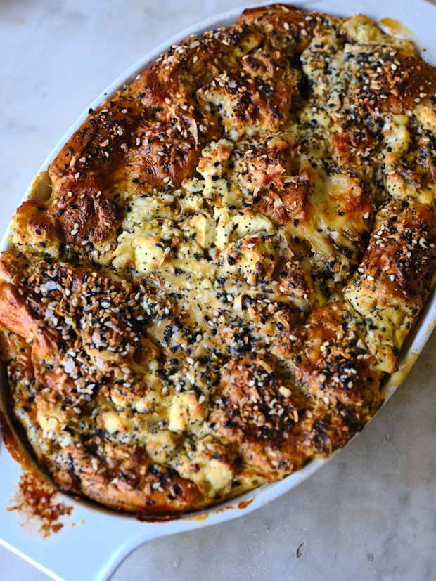 Everything Bagel Breakfast Casserole Close-up