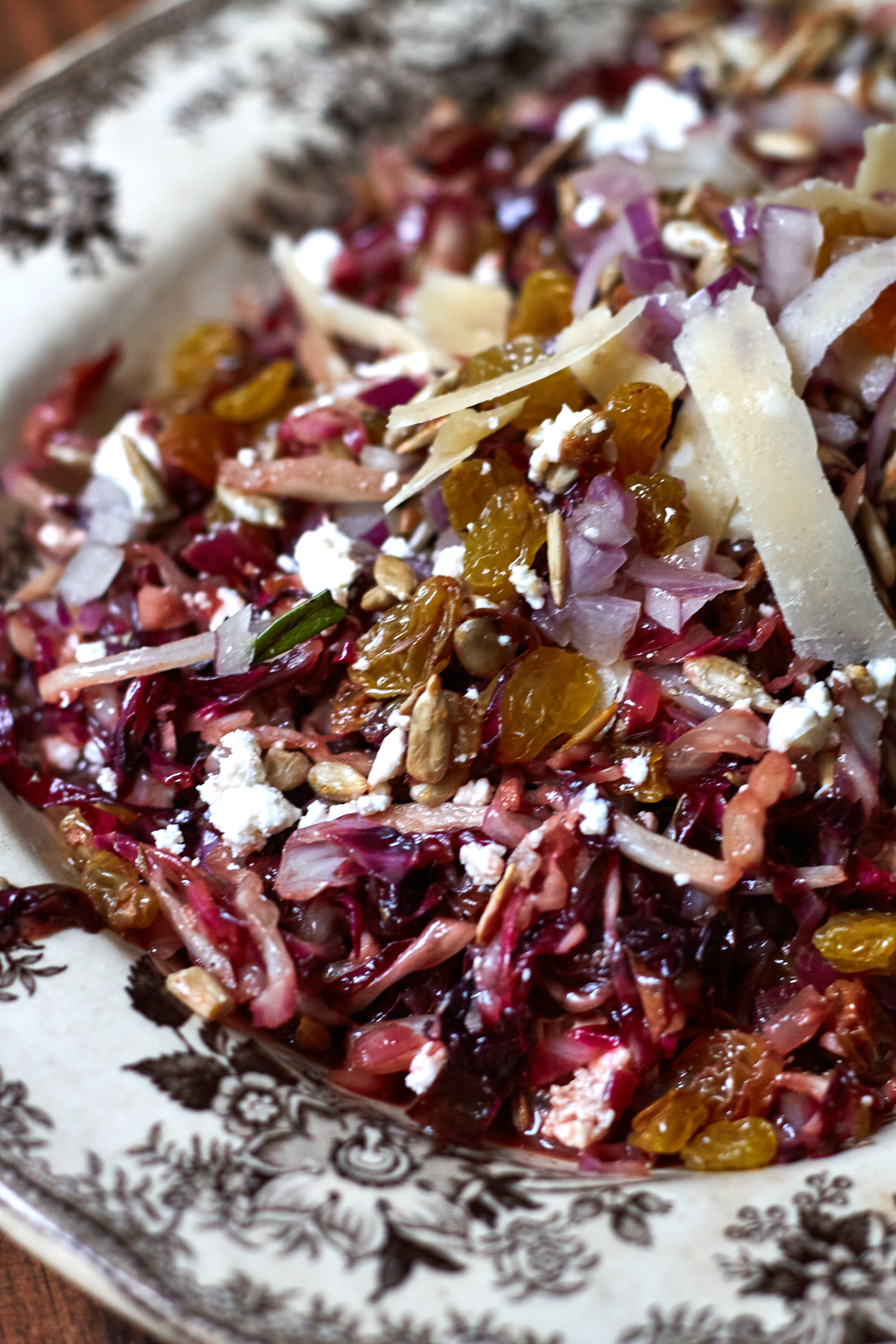 Red Cabbage Salad on a Platter