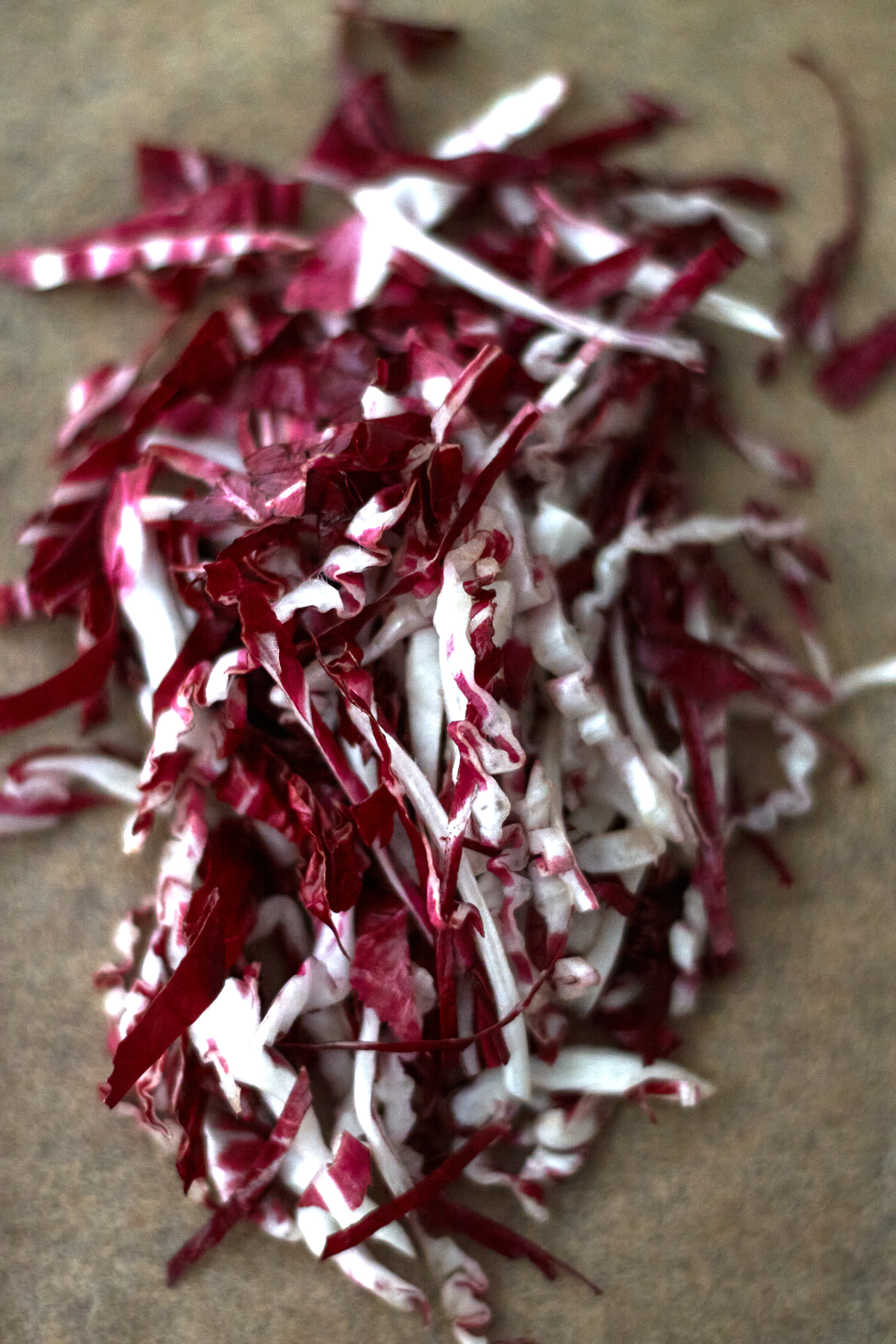 Close-up of red cabbage sliced into wedges