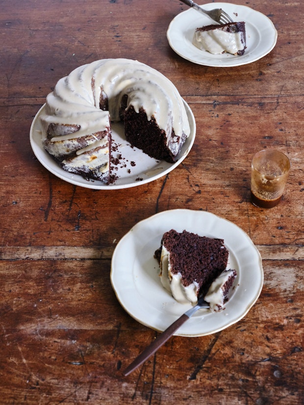 Chocolate Fudge & Tahini Cake