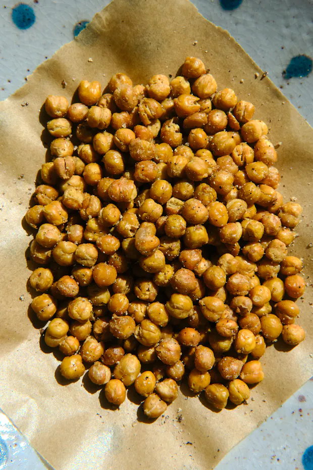 Crispy chickpeas on a plate