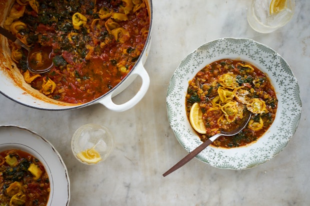 Curried Tomato Tortellini Soup