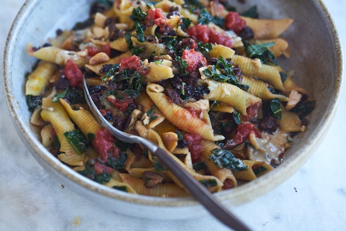 Garganelli with Kale and Lentils