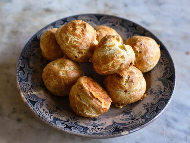 A plate full of gougeres