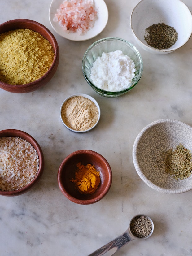 Bouillon Powder Ingredients in Individual Bowls prior to Mixing