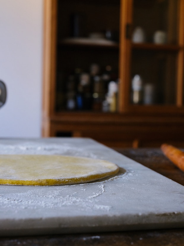 Pasta Dough Rolled thin for Cavatelli