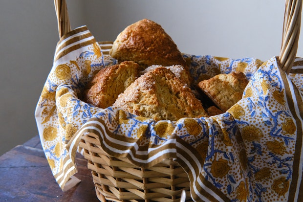 Close-up of Scones for Brunch in a Basket