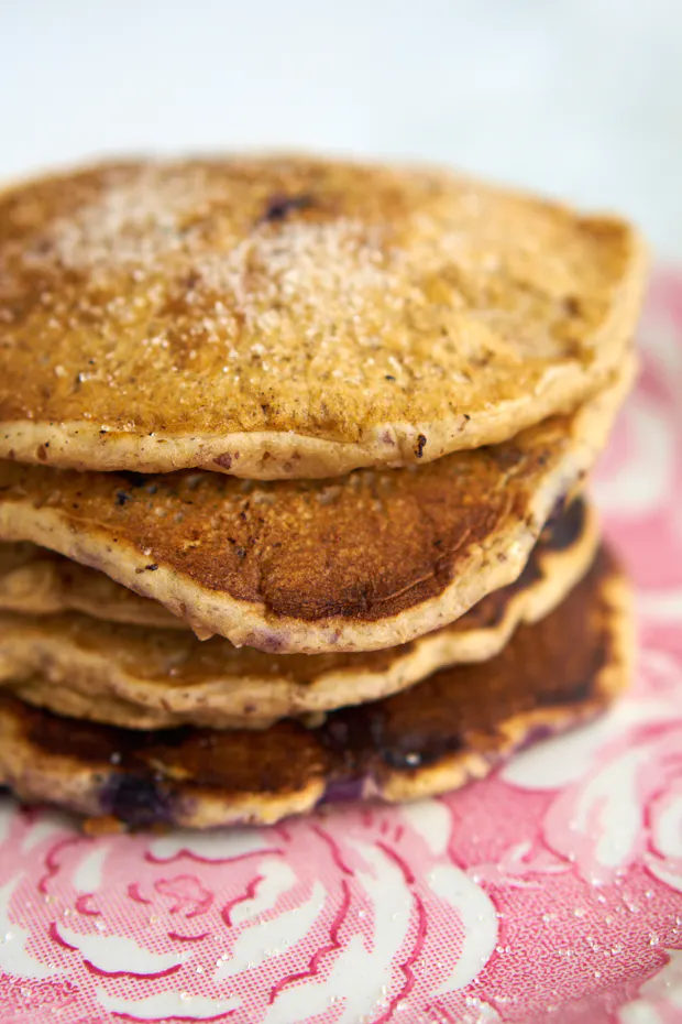 Oatmeal Porridge Pancakes in a stack on a plate