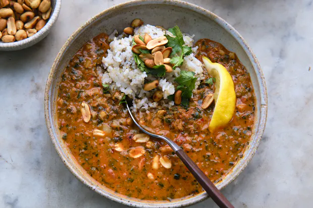 Peanut Soup (with Spinach and Miso)