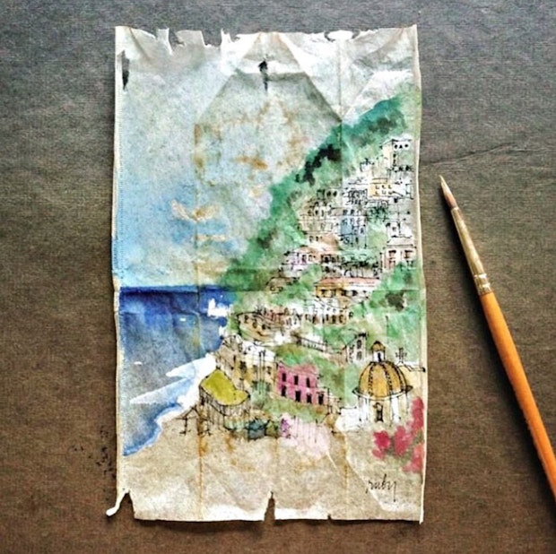 These Intricately Embroidered and Painted Tea Bags are Incredible