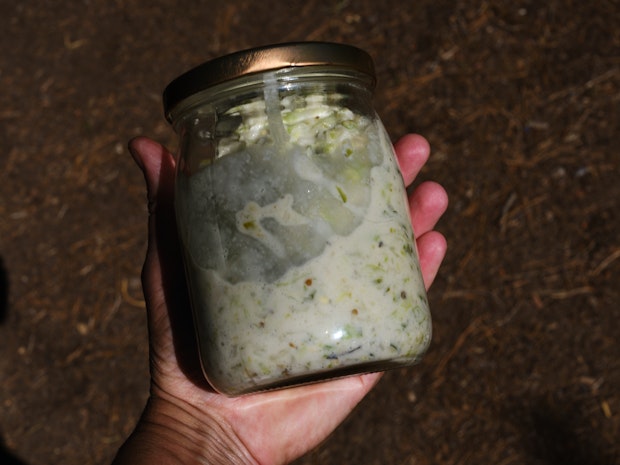 A Jar of Spicy Coconut Milk Dressing