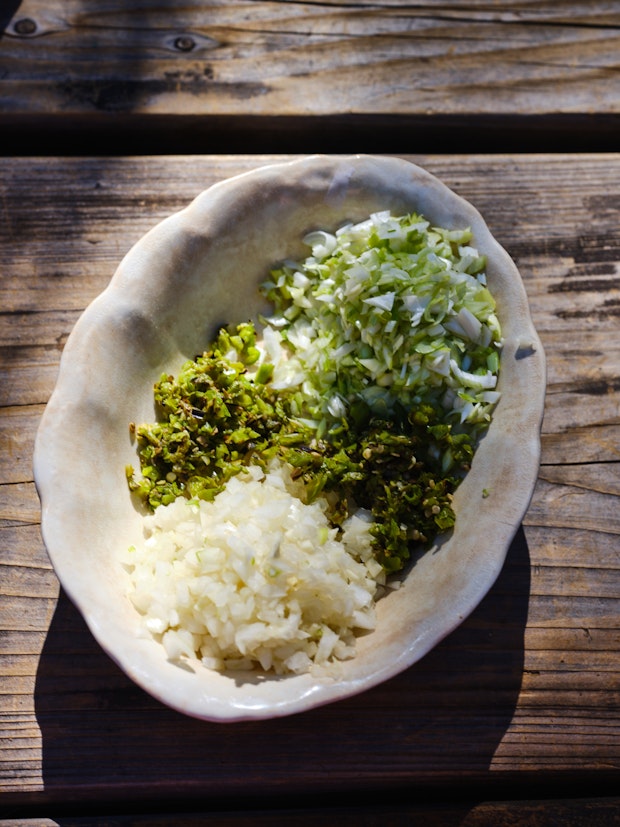 Ingredients Arrange in a White Bowl