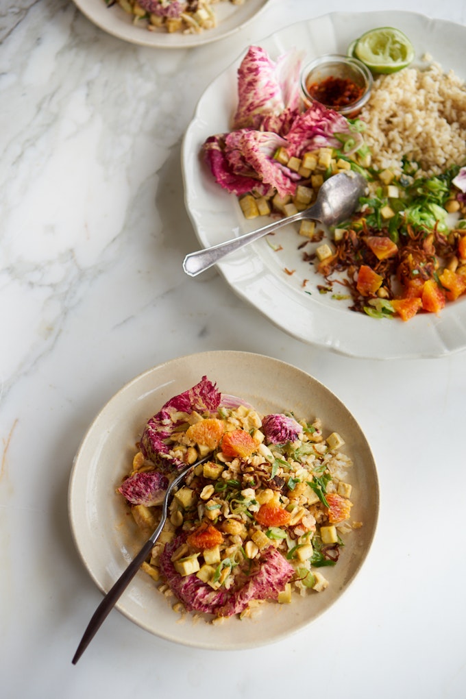 Spicy Rainbow Chopped Salad with peanuts