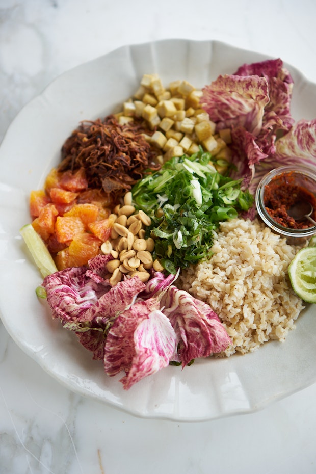 Spicy Rainbow Chopped Salad with Peanuts