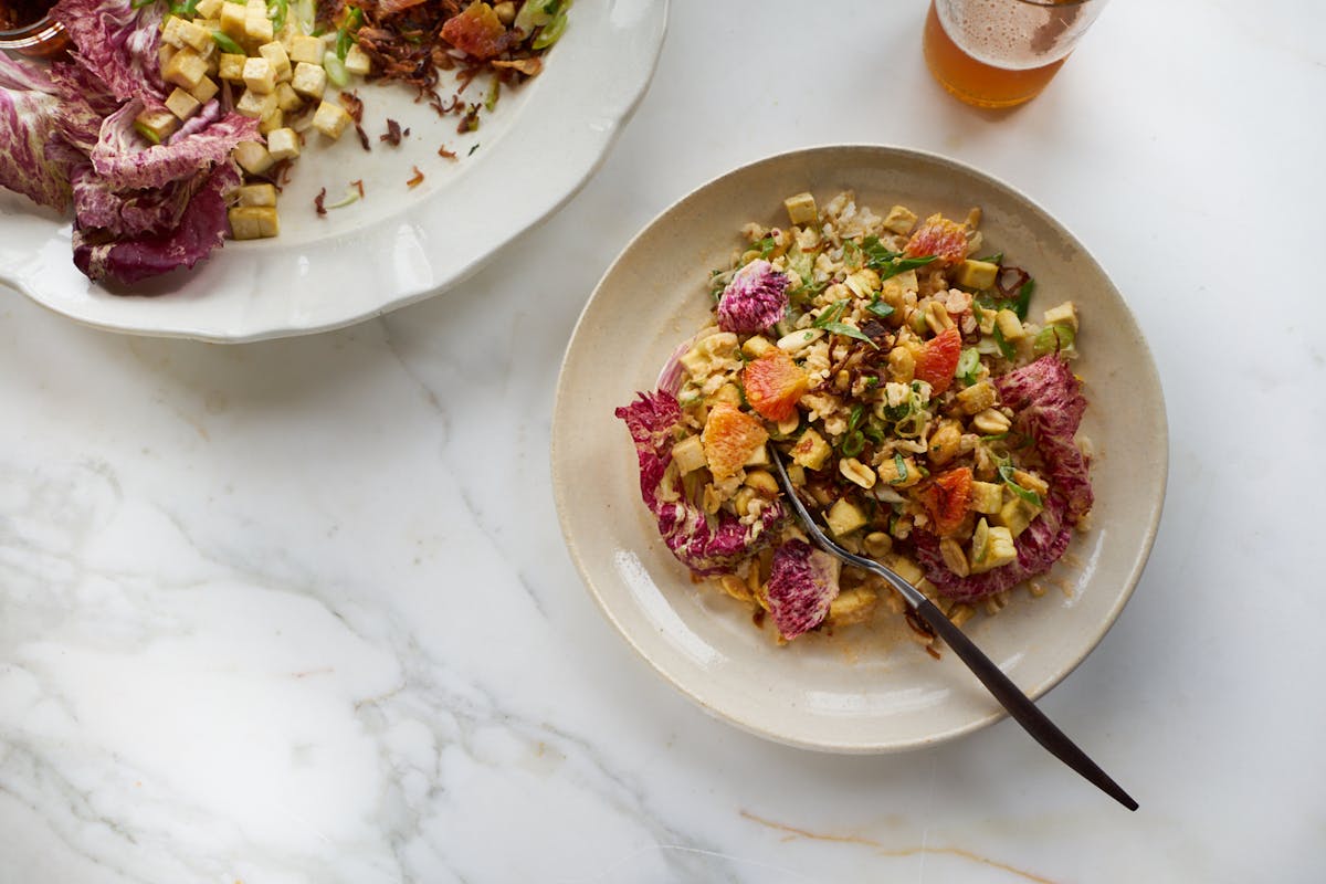 Spicy Rainbow Chopped Salad with Peanuts