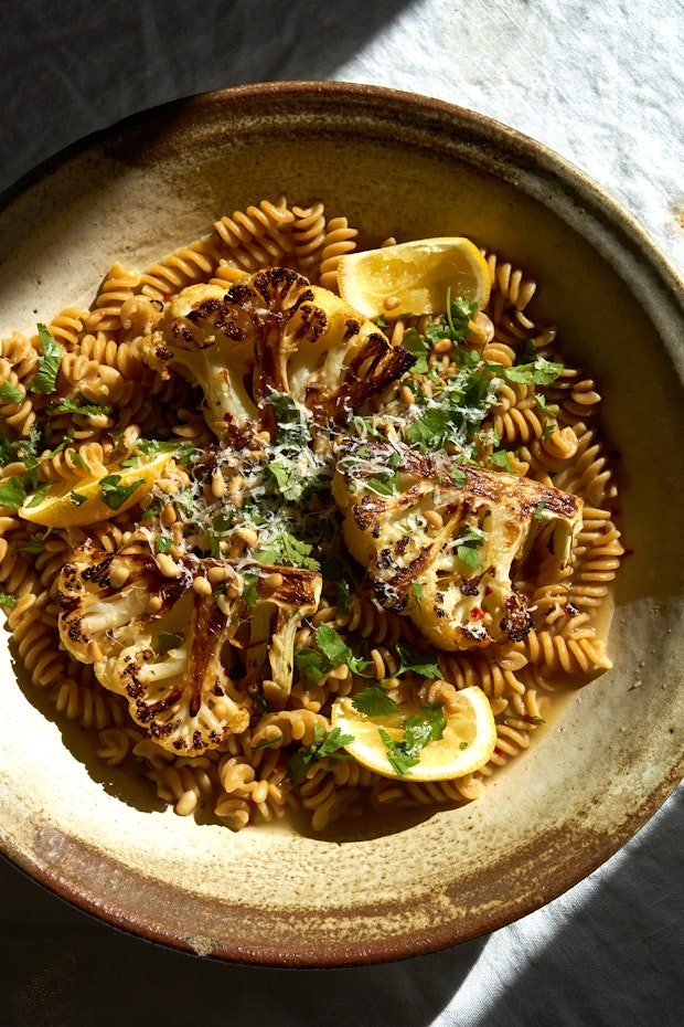 Beer-roasted Cauliflower with Pasta