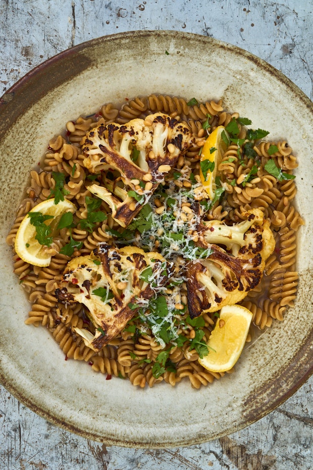 Beer-roasted Cauliflower with Pasta