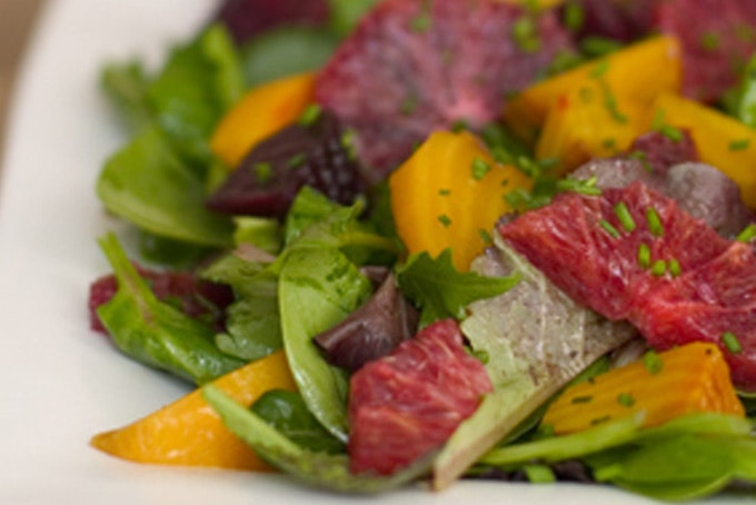 Roasted Beet And Blood Orange Salad With Spicy Greens Recipe 101 Cookbooks