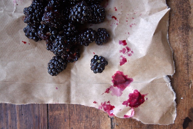 blackberries on a paper towel