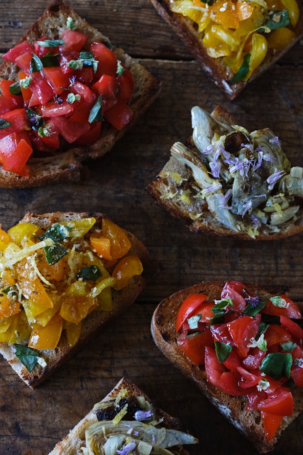 An Assortment of Simple Bruschetta