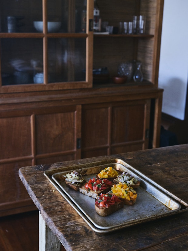 Preparing Bruschetta in the Kitchen