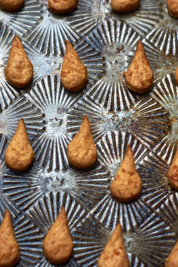 Homemade Cheese Crackers on a Baking Sheet