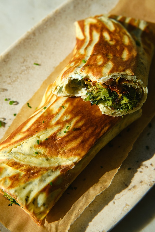 Cottage cheese wraps on a plate