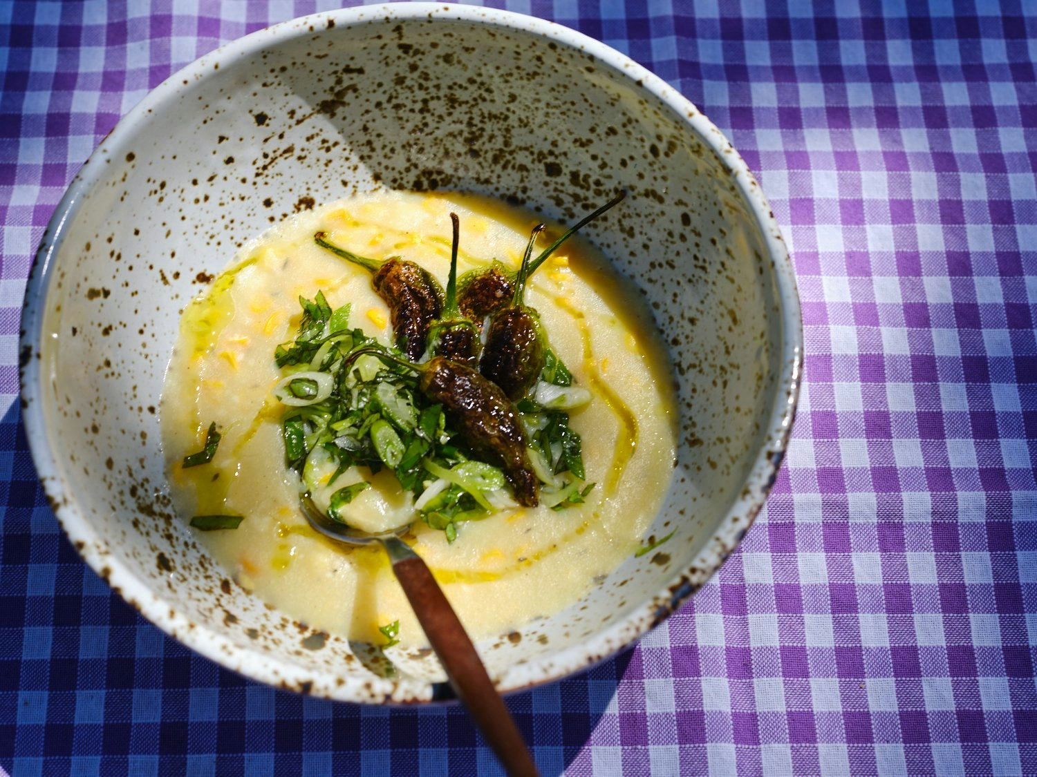 meal in a jar, corn soup recipe in a bowl