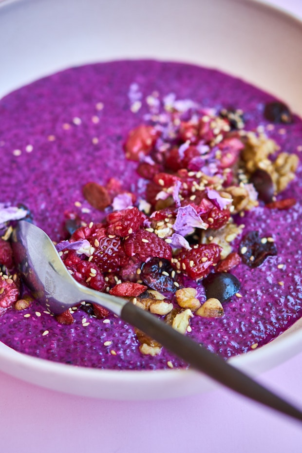 Dragonfruit Bowl with Walnuts and Berries