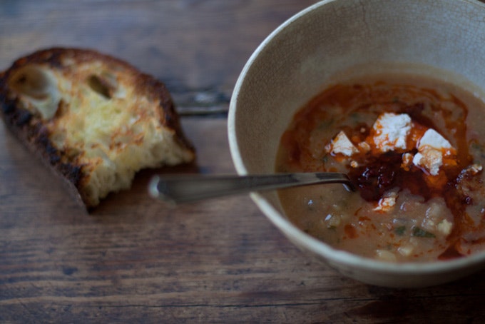 Dried Fava Soup with Mint and Guajillo Chiles Recipe - 101 Cookbooks