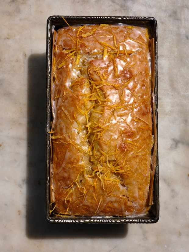Glazed Lemon Cake in Baking Pan
