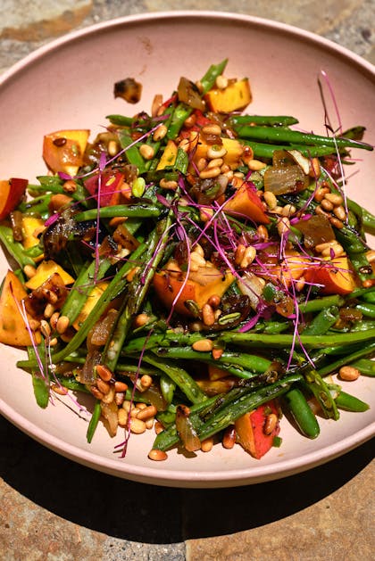 Green Bean Salad with Peaches