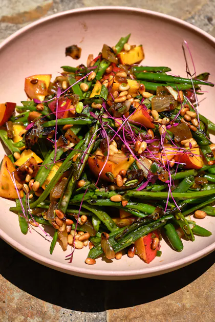 Green Bean Salad with Peaches