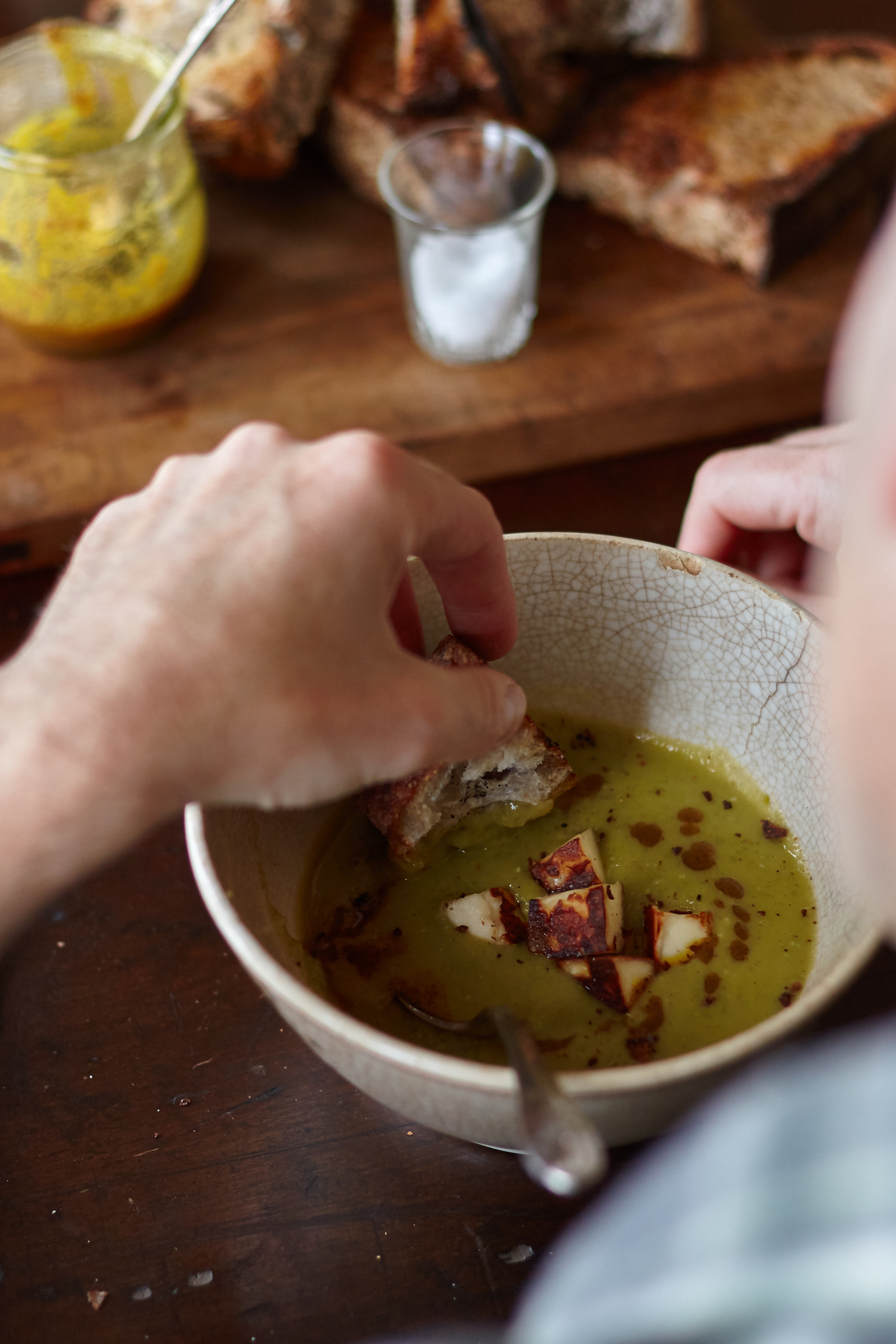 Green Lentil Soup with Curried Brown Butter