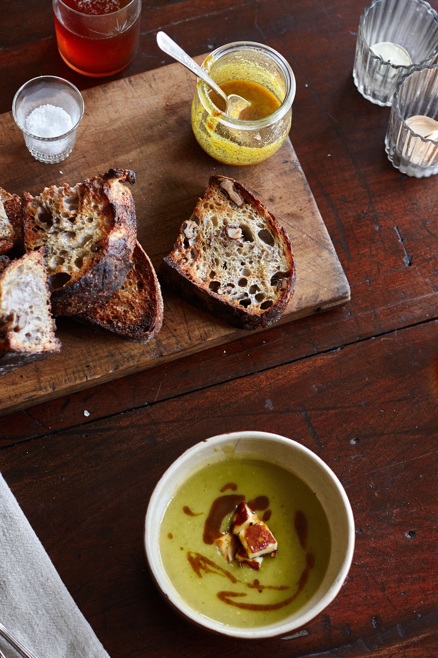 Green Lentil Soup with Curried Brown Butter