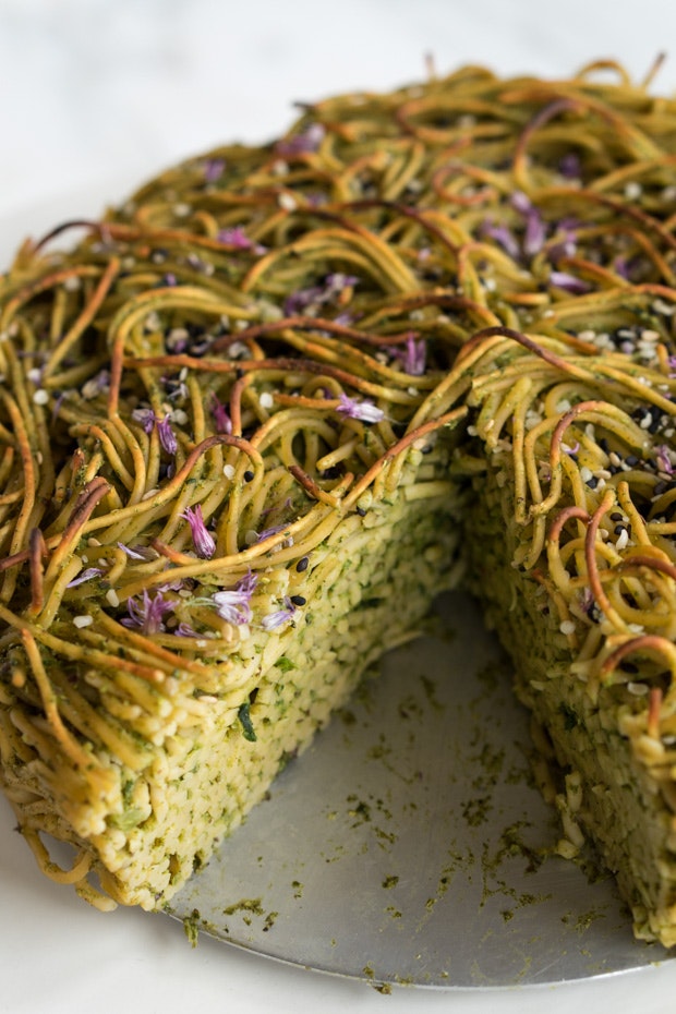 Green Spaghetti Pie Recipe