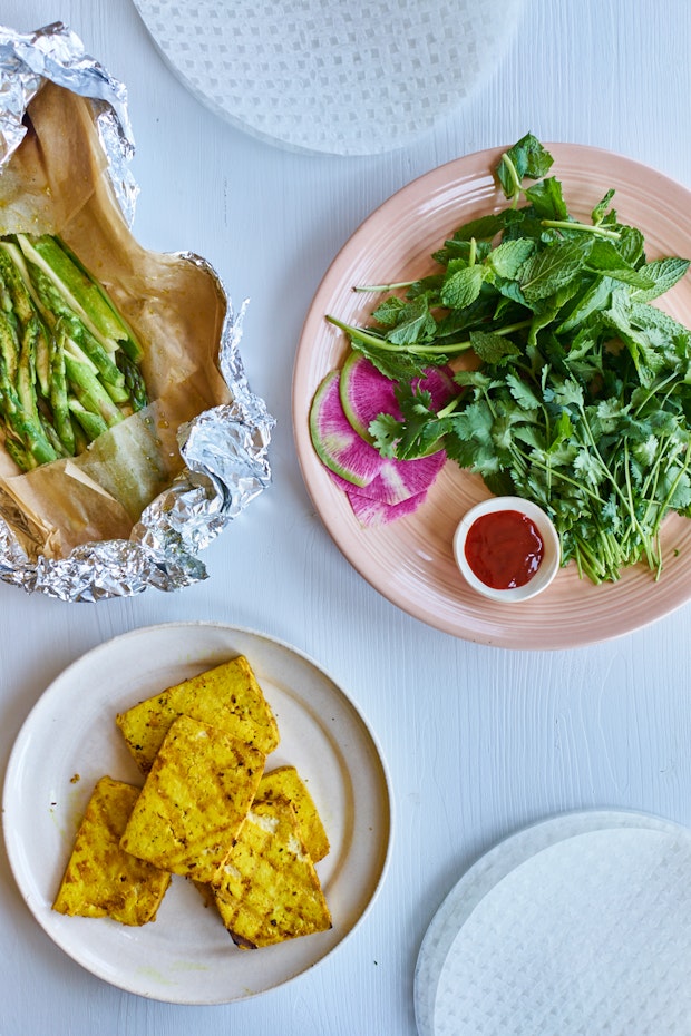 Turmeric Grilled Tofu Spring Rolls