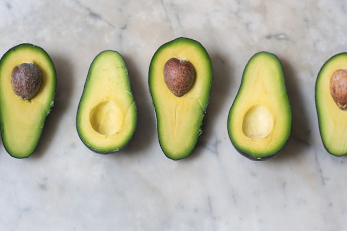 A Lineup of Ripe Avocado