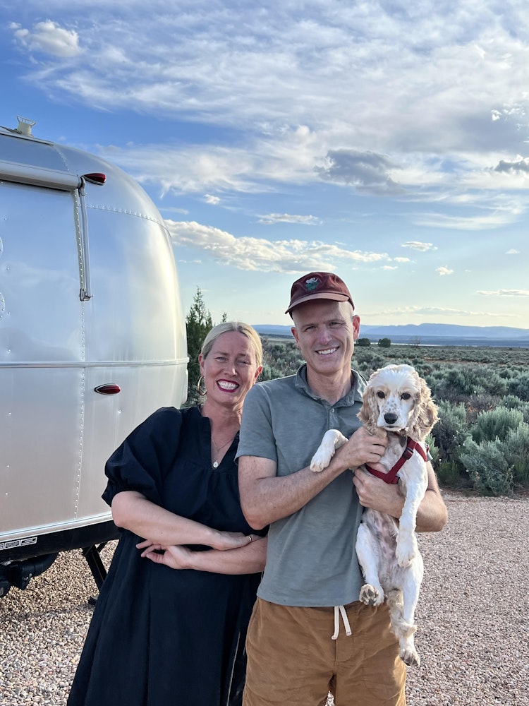 Heidi Swanson with her husband Wayne and cocker spaniel Polly