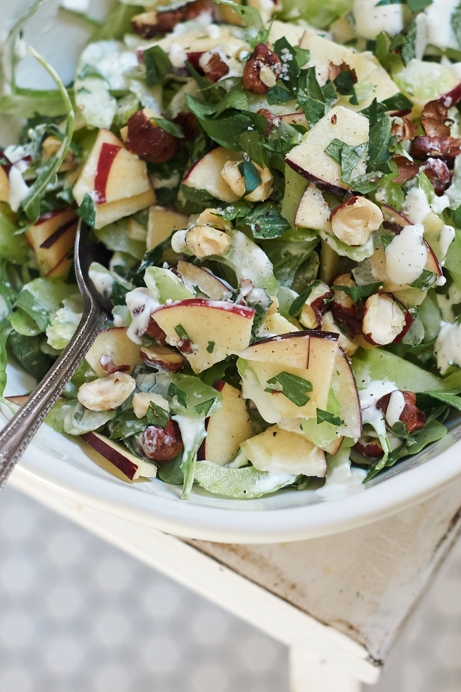 Little Gem Salad with Lemon Cream and Hazelnuts Recipe