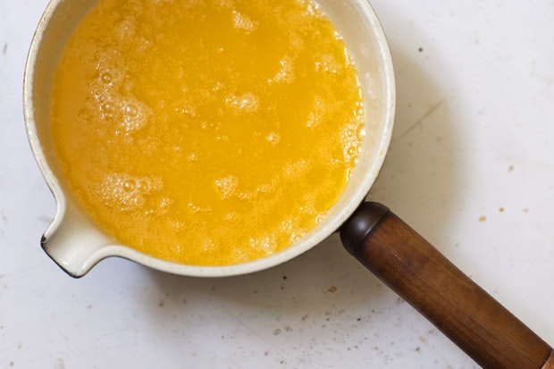 Hot Ghee in a Saucepan