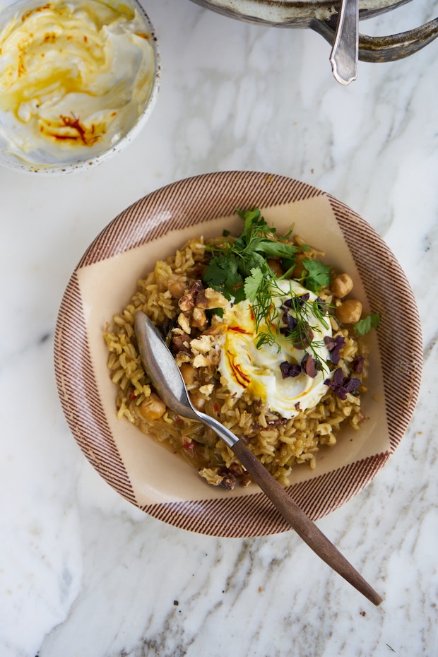 Instant Pot Herbed Chickpea Plov