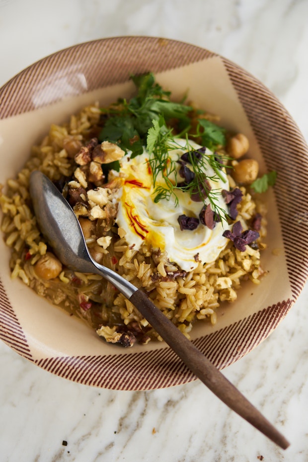 Instant Pot Herbed Chickpea Plov