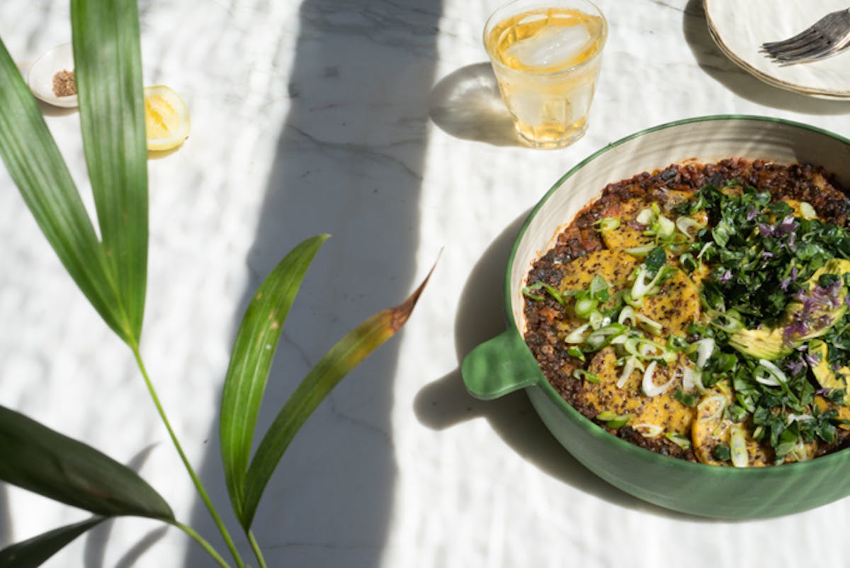 Lentil Polenta Casserole