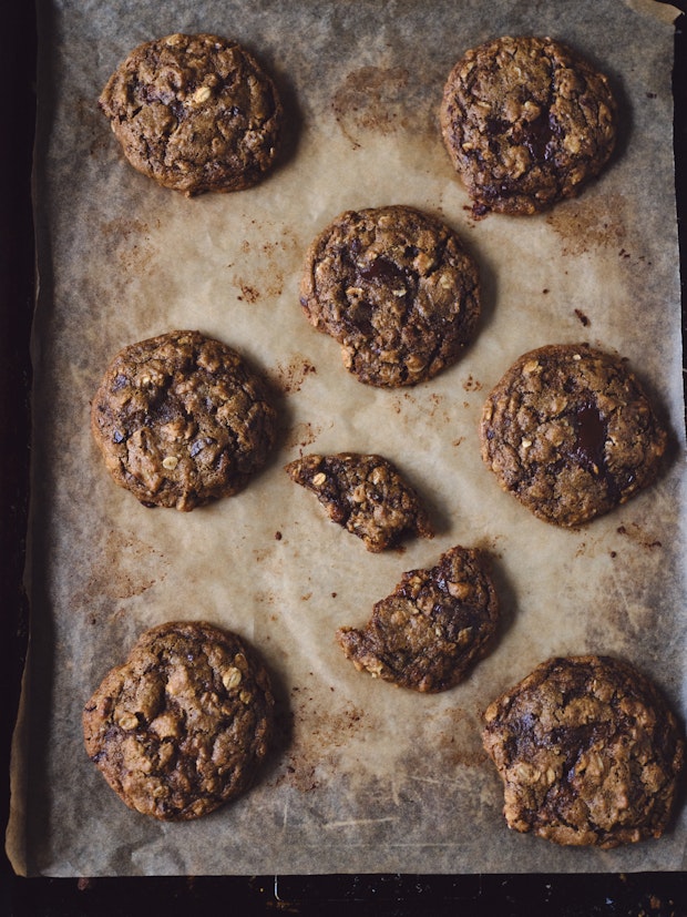 Mesquite Chocolate Chip Cookies on a Baking Sheet