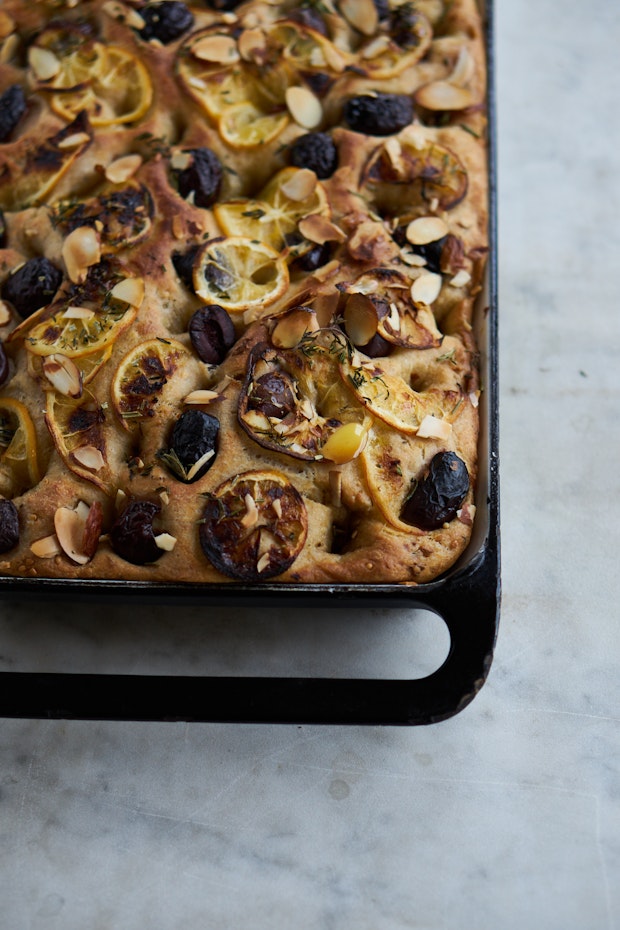 Meyer Lemon Focaccia with Hemp Seeds and Herbs