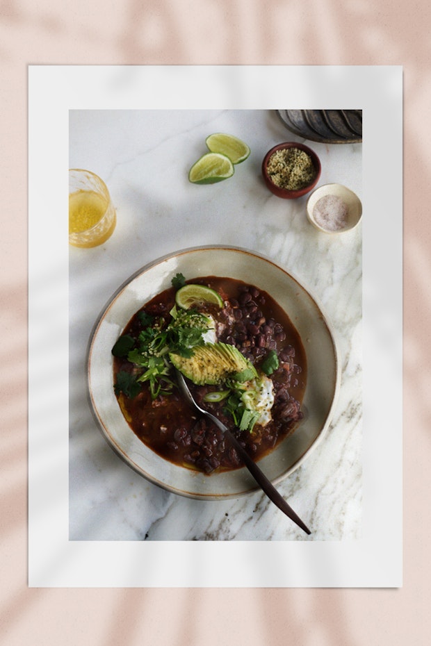 Slow Cooker Black Bean Chili with Kahlua