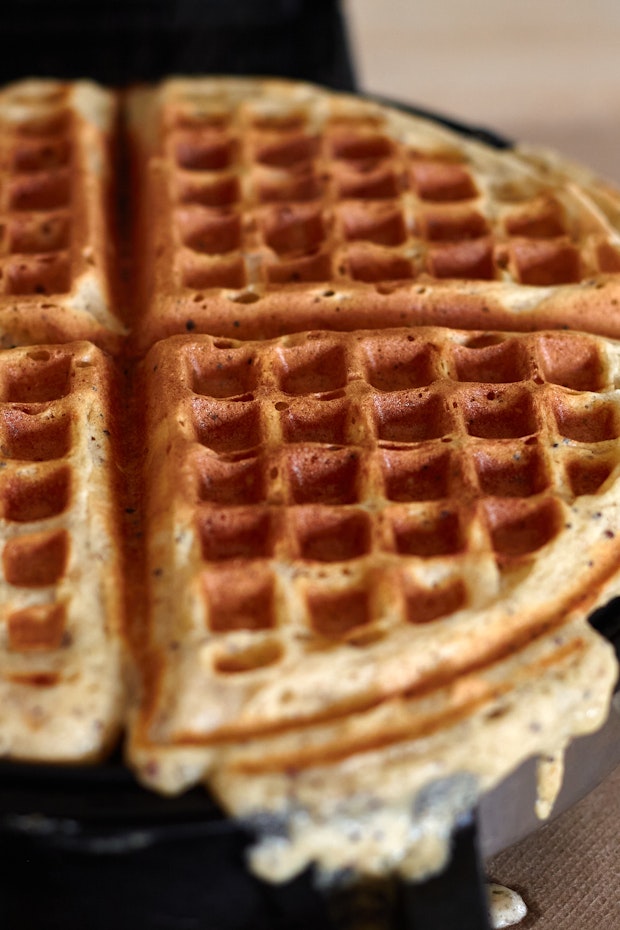 multigrain waffles cooking