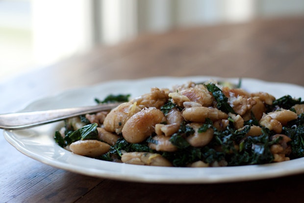 Pan-fried Corona Beans & Kale