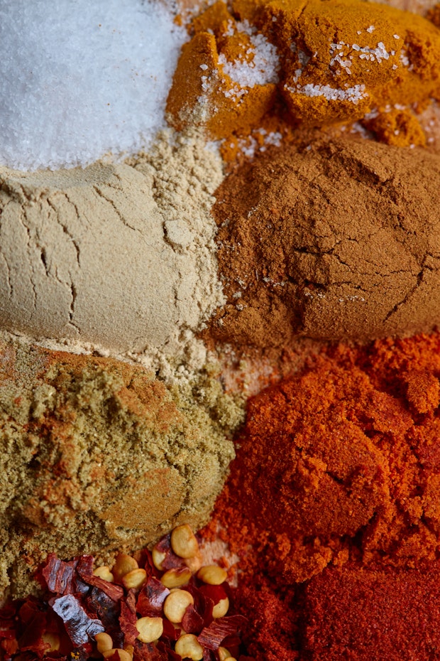 assortment of spices on a plate